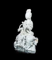 A Pair of Chinese Blanc-de-Chine Porcelain Figures of Guanyin
