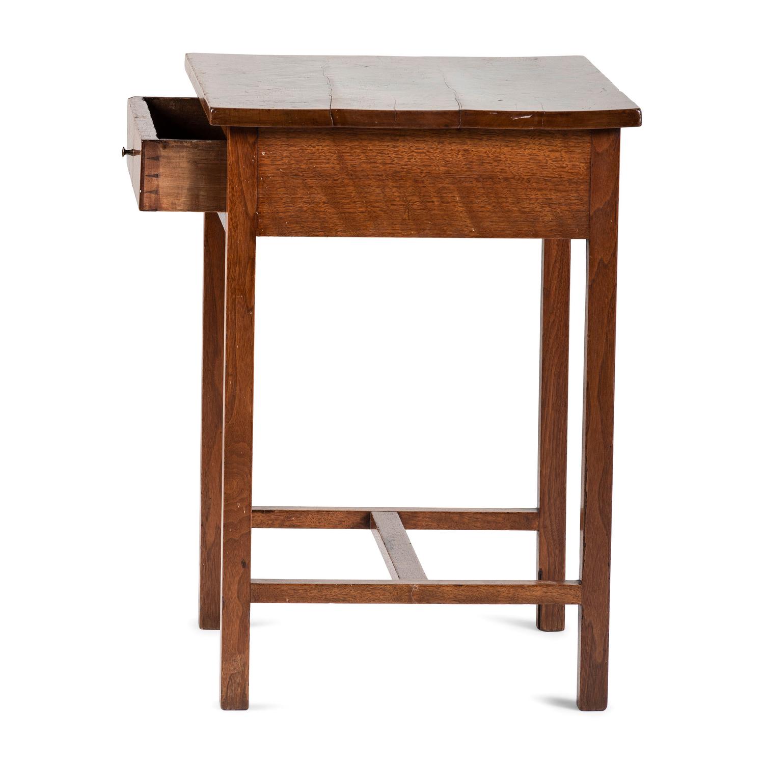 A Federal Line Inlaid Walnut One-Drawer Work Table