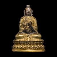 A Large Mongolian Parcel Gilt and Repoussé Figure of a Bodhisattva, Qing Dynasty 清 蒙古銅鎏金大佛