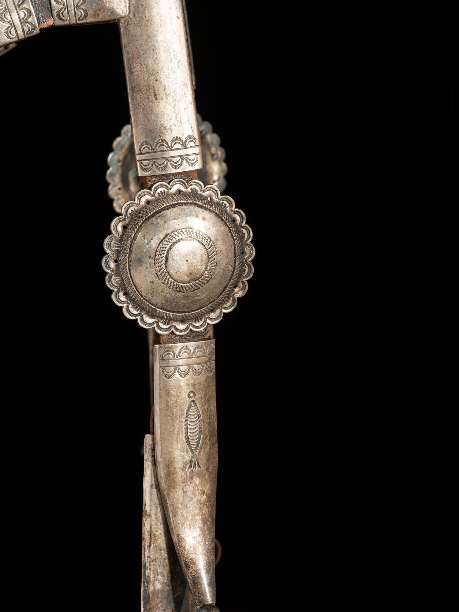 Navajo Stamped Silver Headstall