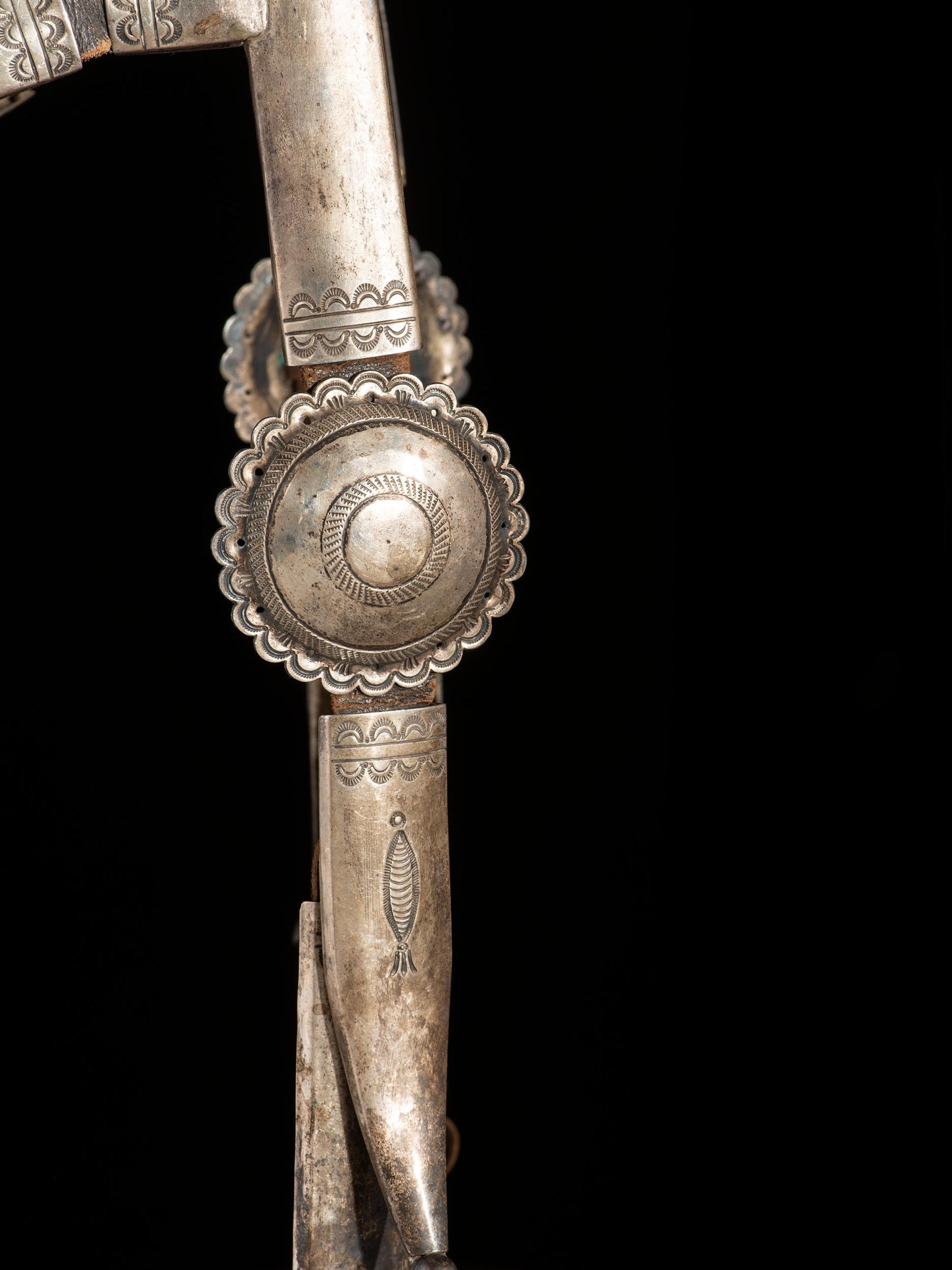Navajo Stamped Silver Headstall