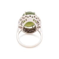 NEPHRITE AND DIAMOND RING