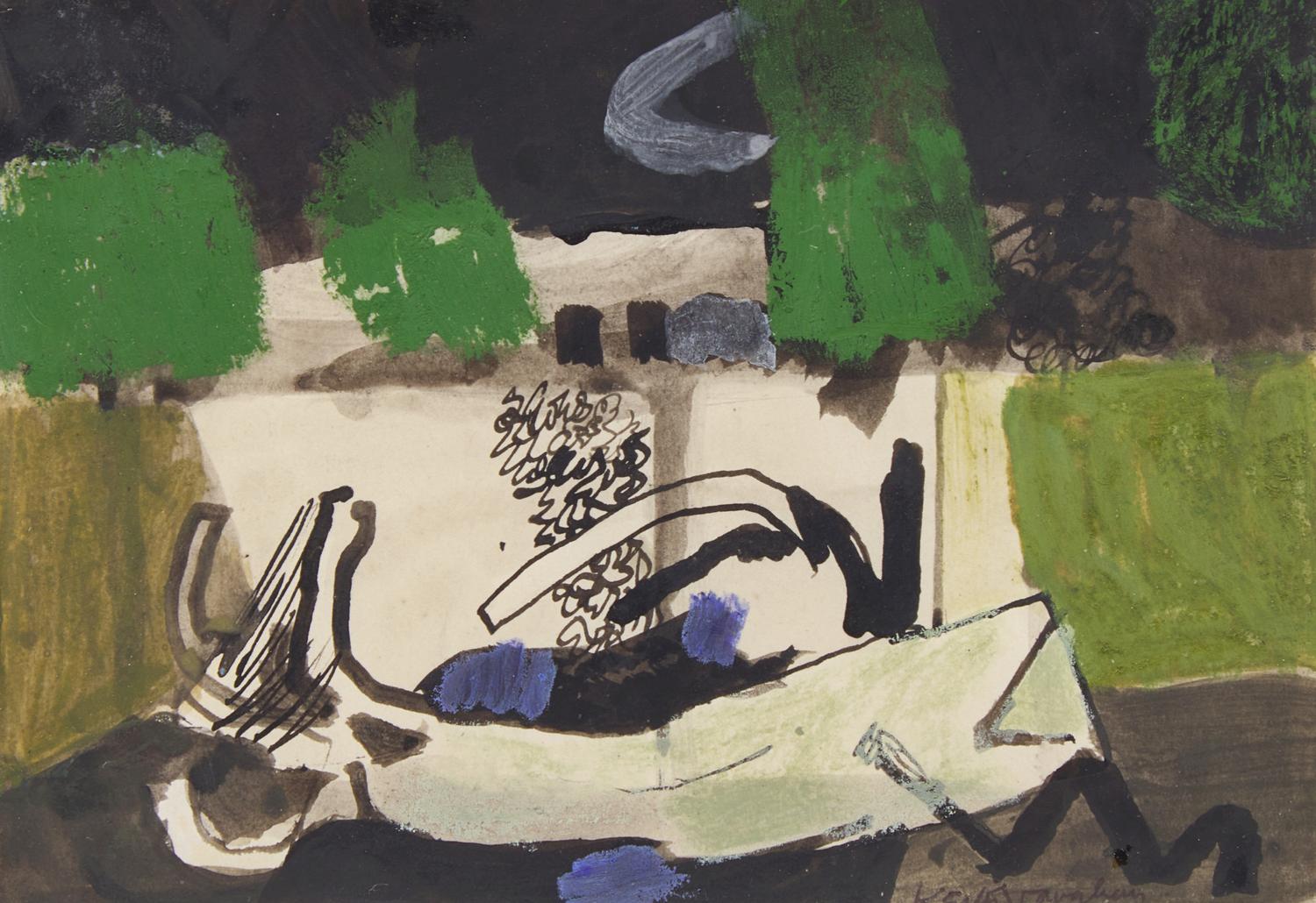 Second Study for Walled Garden , 1946