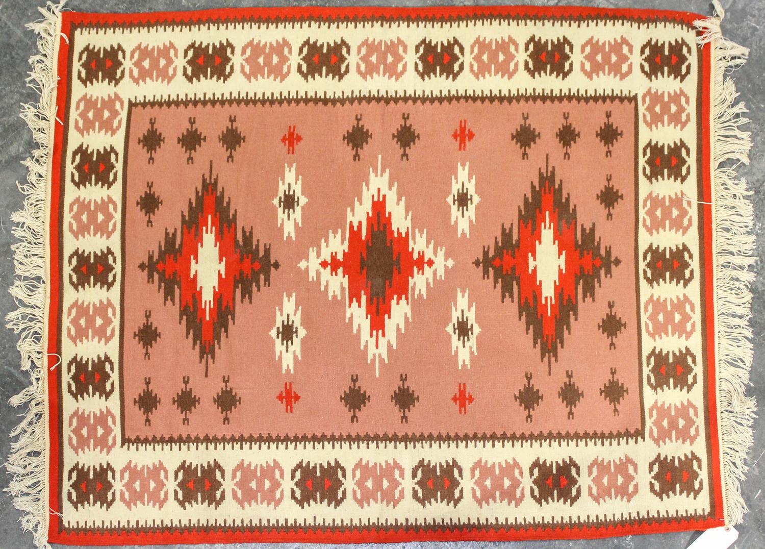 Two Native American Wool Textiles 5 feet 11 inches x 4 feet 4 inches (largest).