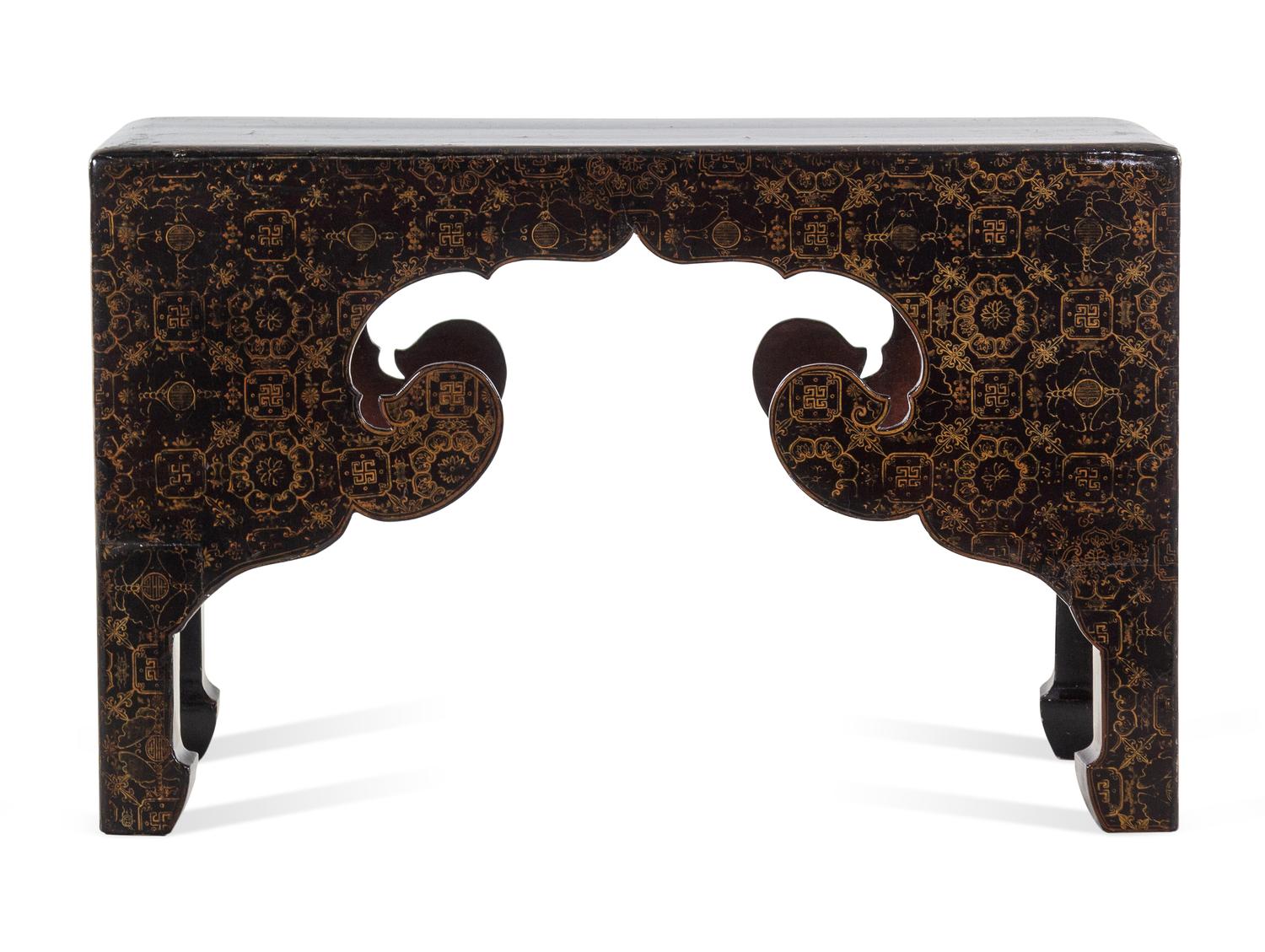 An Export Gilt Lacquered Low Table