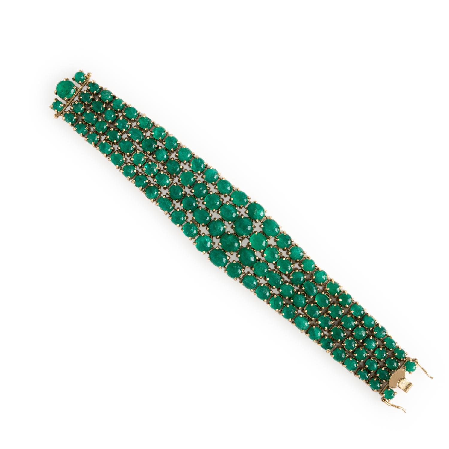Emerald and Yellow Gold Bracelet