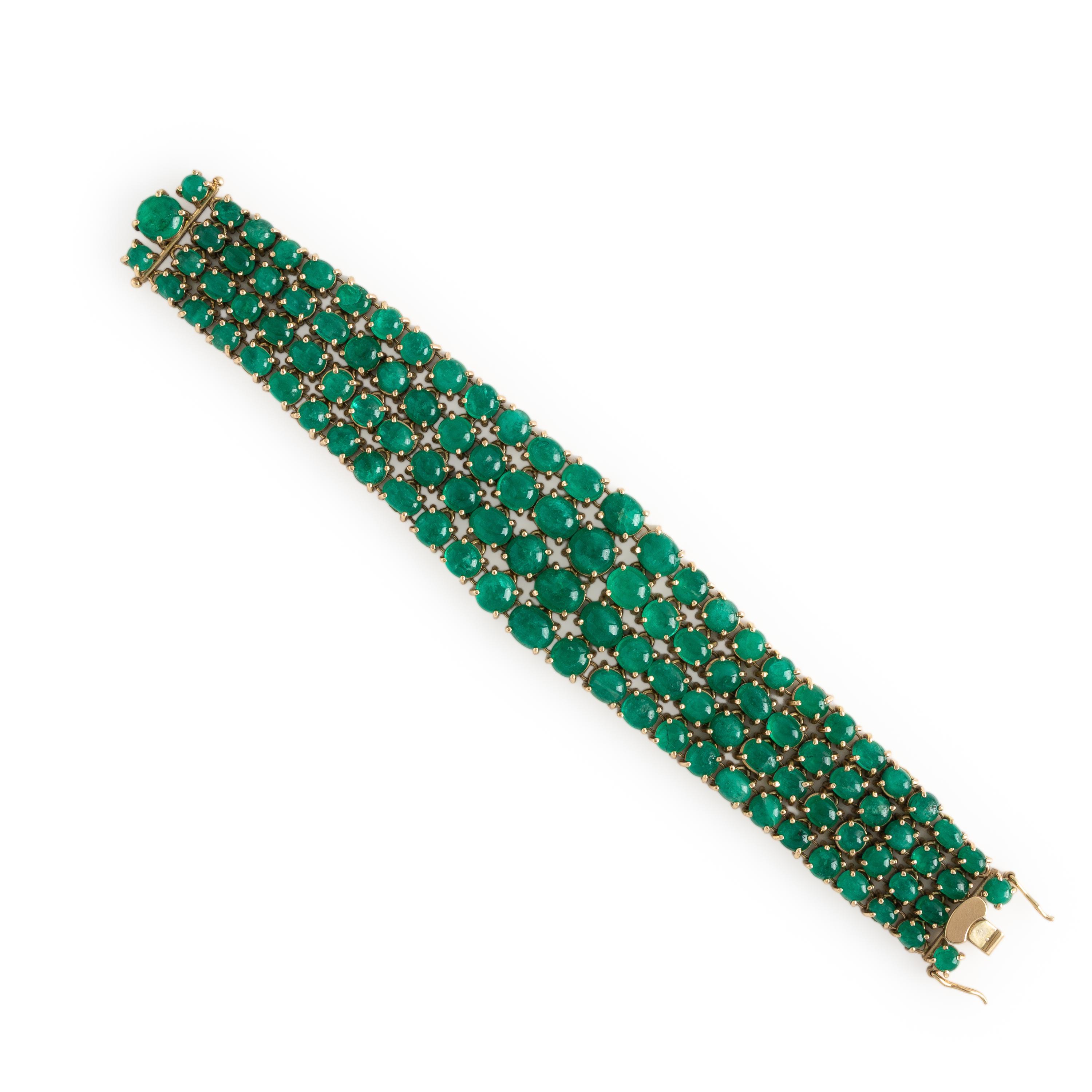 Emerald and Yellow Gold Bracelet