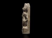 A small carved grey stone stele depicting Hanuman, possibly Nepalese 石雕哈奴曼 或尼泊爾