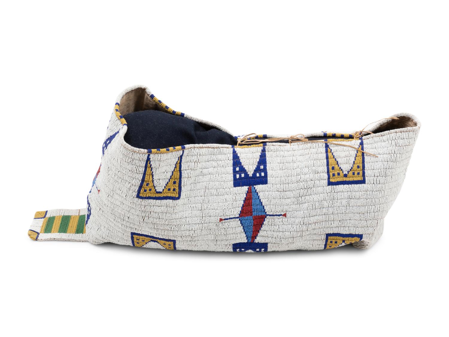 Sioux Beaded Hide Doll Cradle
