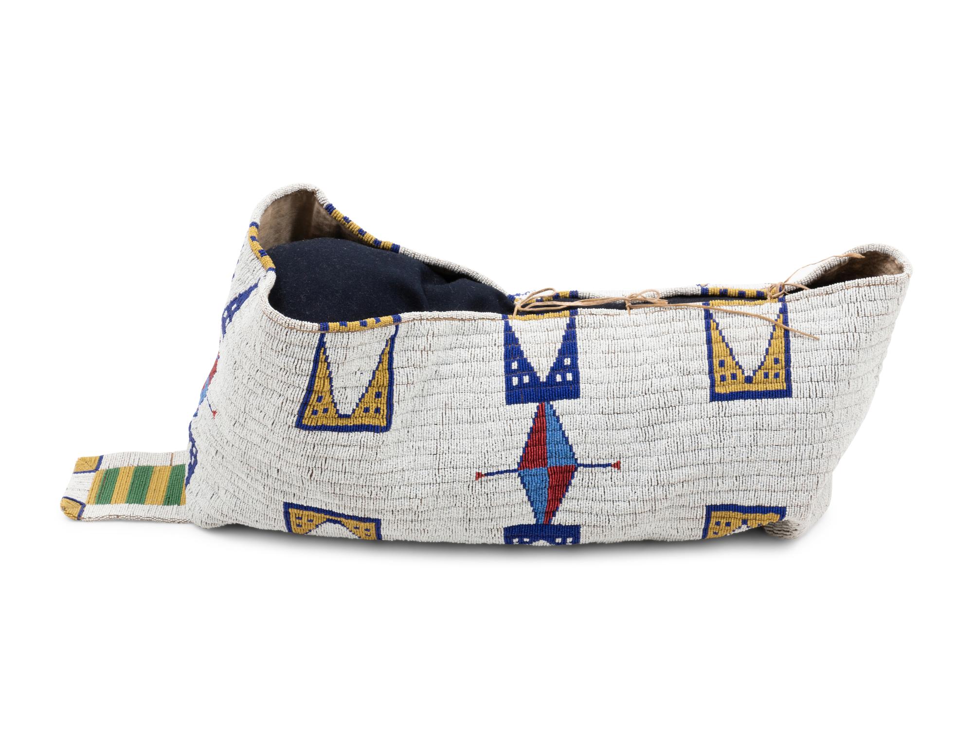 Sioux Beaded Hide Doll Cradle