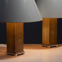 Shagreen table lamps, pair, c. 1985