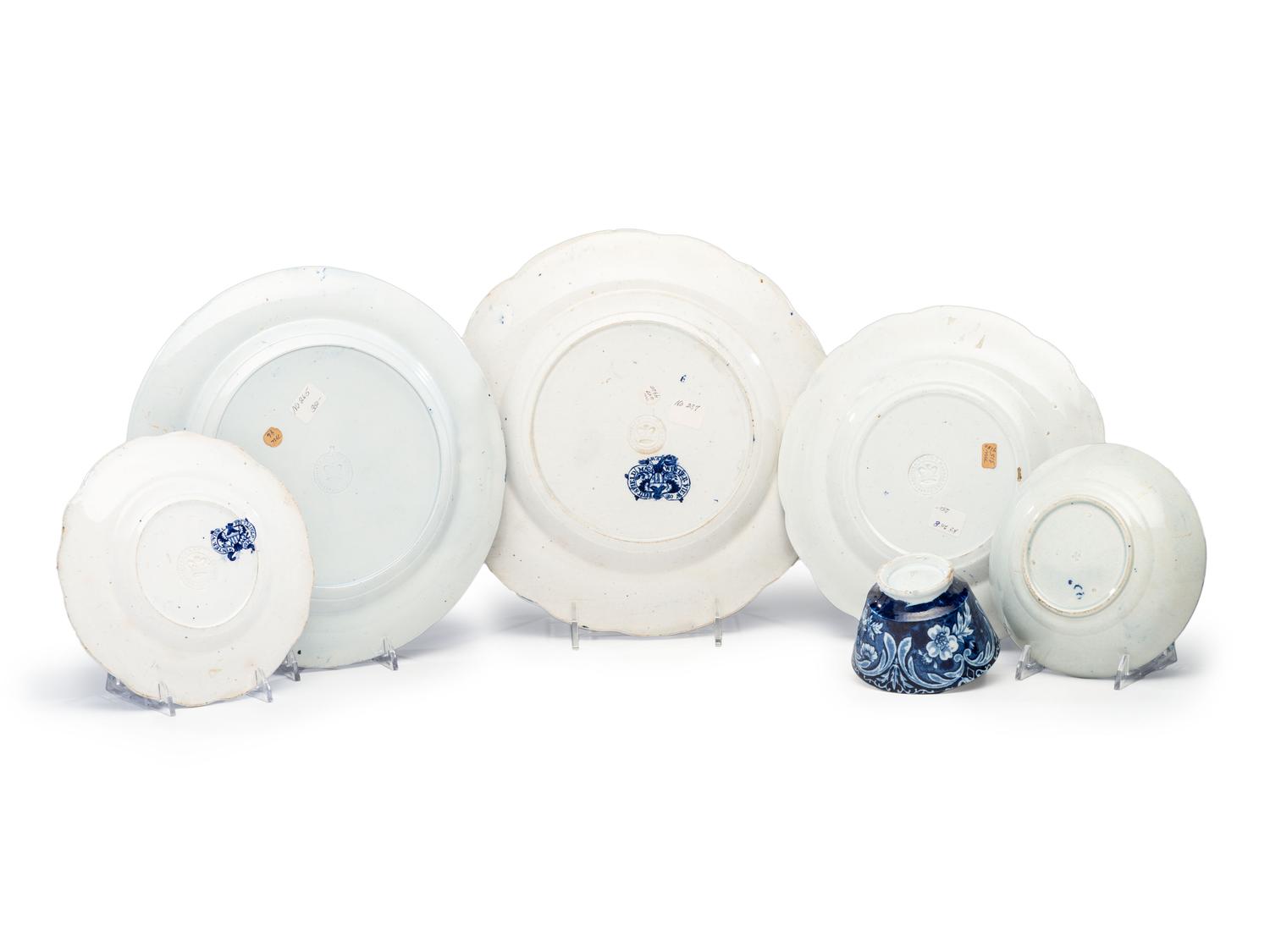 Six Historical Blue Staffordshire Articles