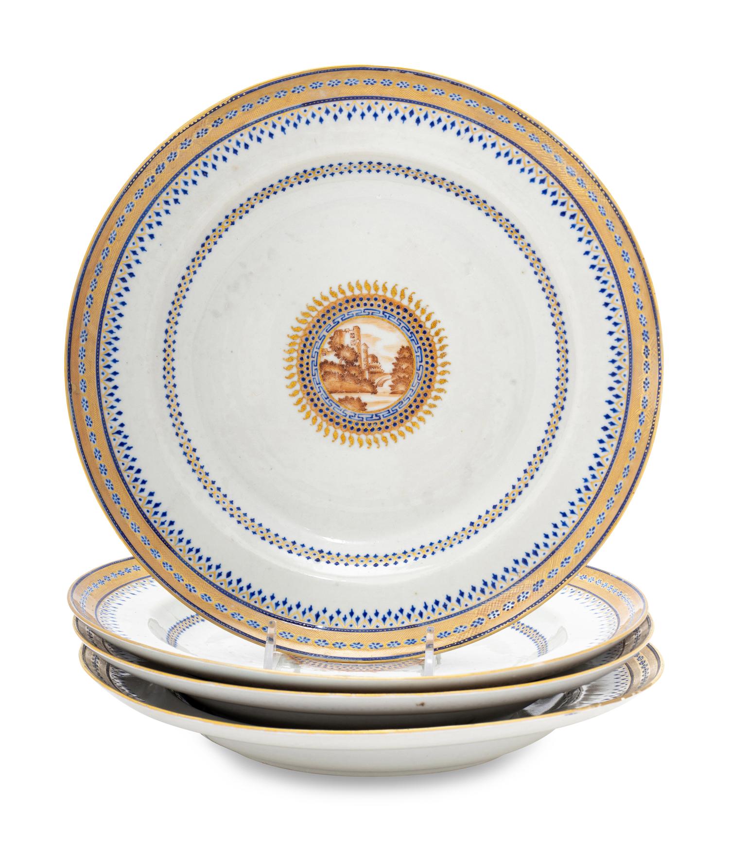 A Chinese Export Porcelain Tureen and Cover with Underplate