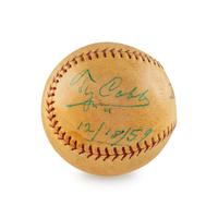 A Ty Cobb Single Signed Autograph Baseball (Beckett Authentication Services)