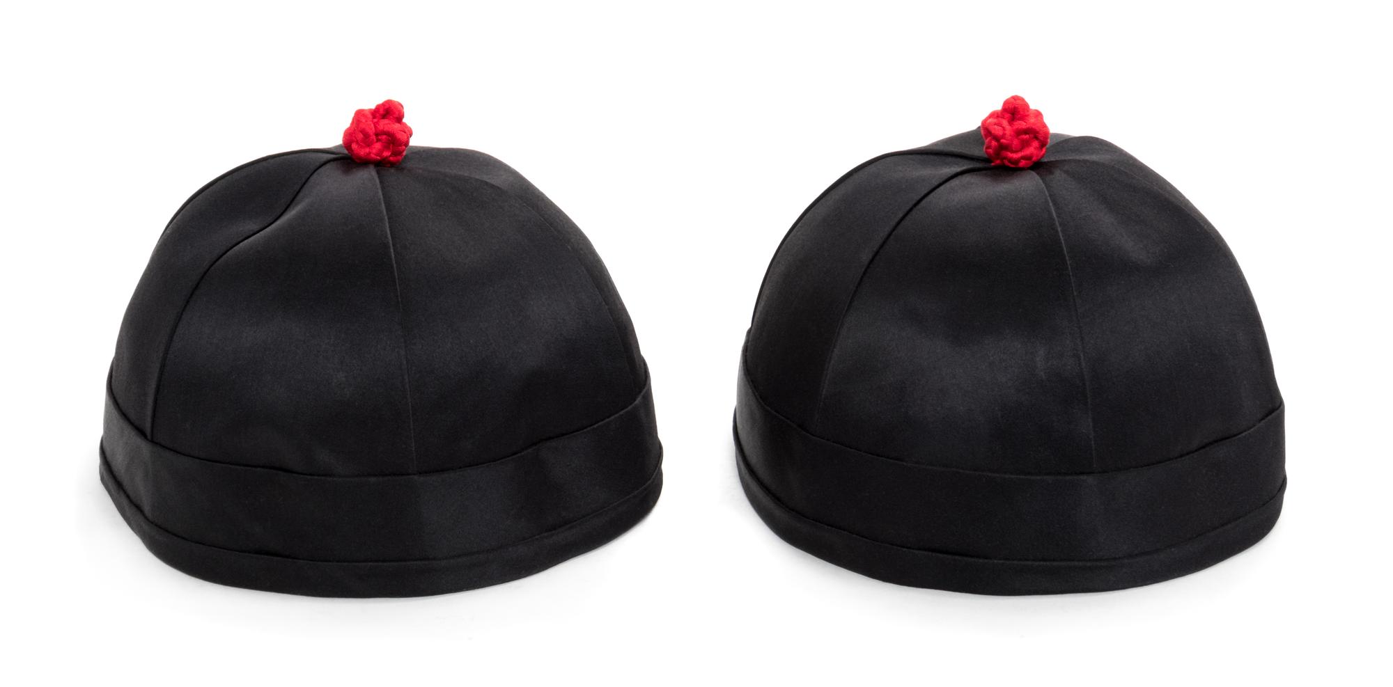 Two Chinese Silk Hats Diameter 7 1/2 inches. — 19TH CENTURY