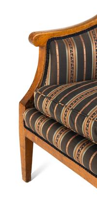 A Biedermeier Birch Armchair