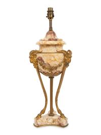 An Empire Style Gilt Bronze Mounted Marble Urn-form Table Lamp