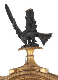 A George III Giltwood and Parcel-Ebonized Girandole Mirror