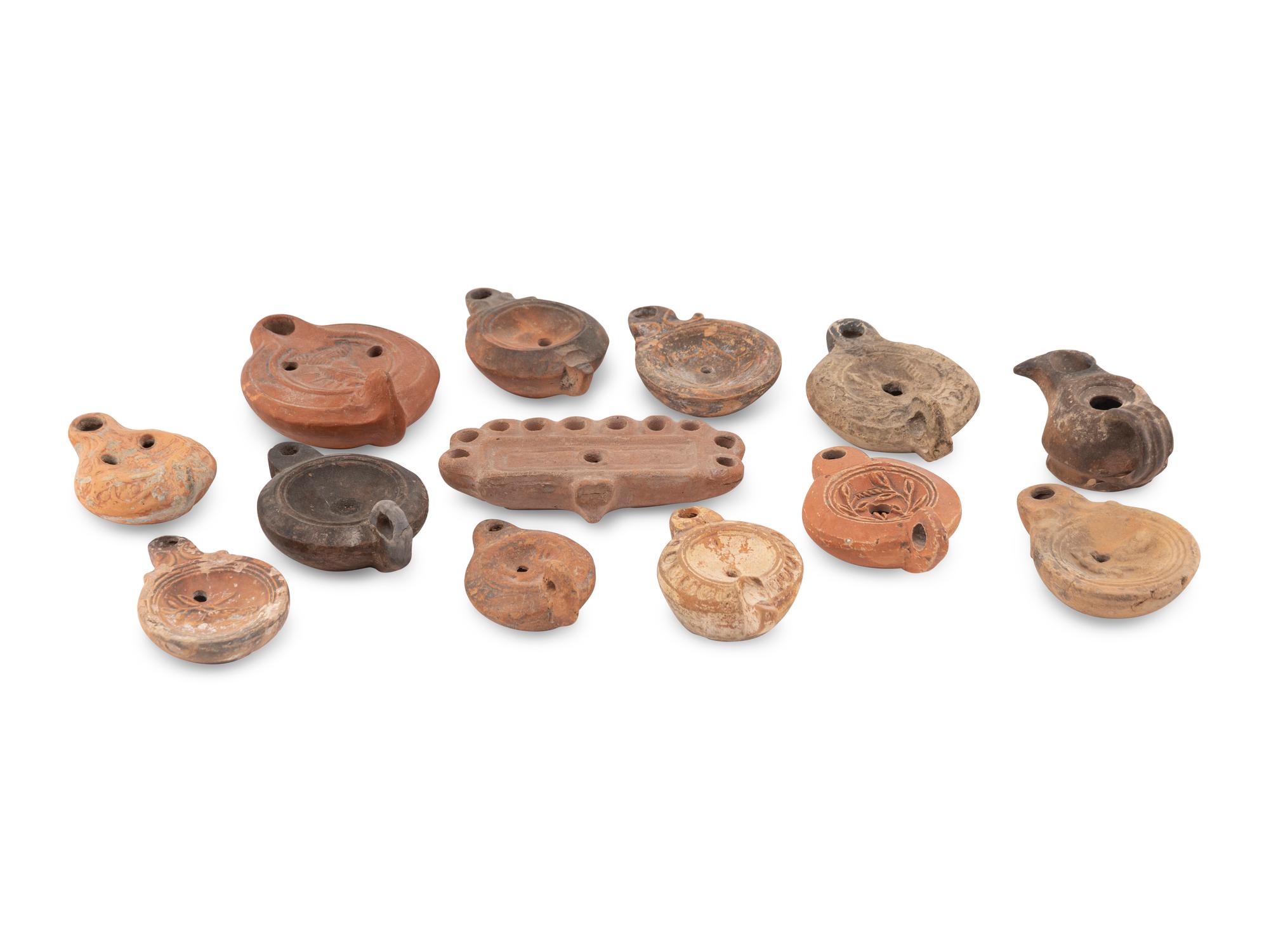Thirteen Roman Oil Lamps