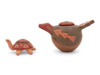 Sgraffito Redware Jars, with Turquoise and Heishi