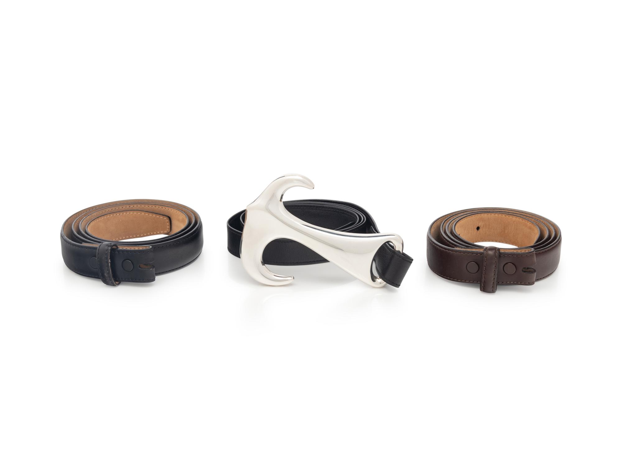 Elsa Peretti Belt for Tiffany & Co. 1977, with Two Additional Leather Belt Straps