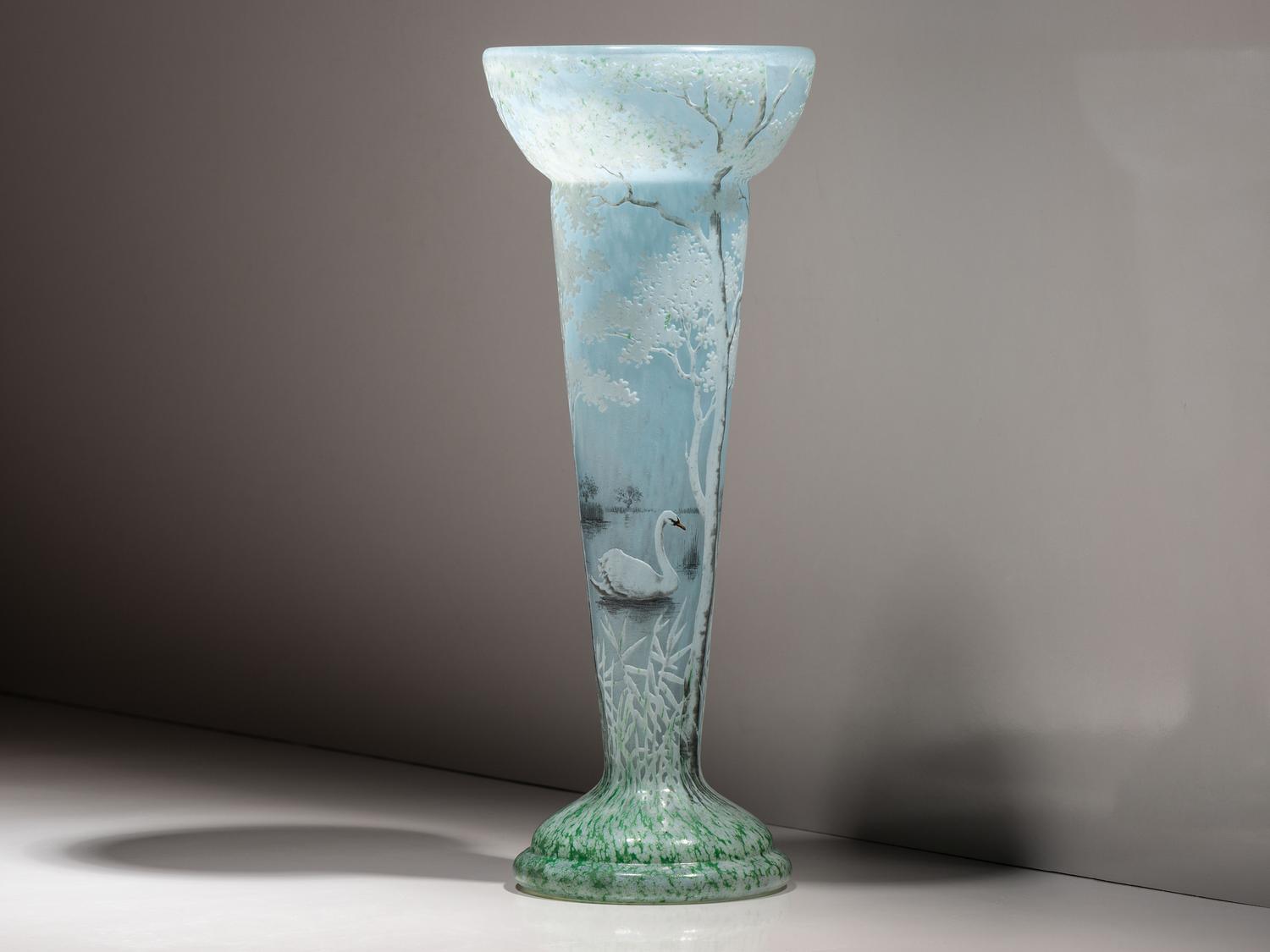 Scenic Swan Vase