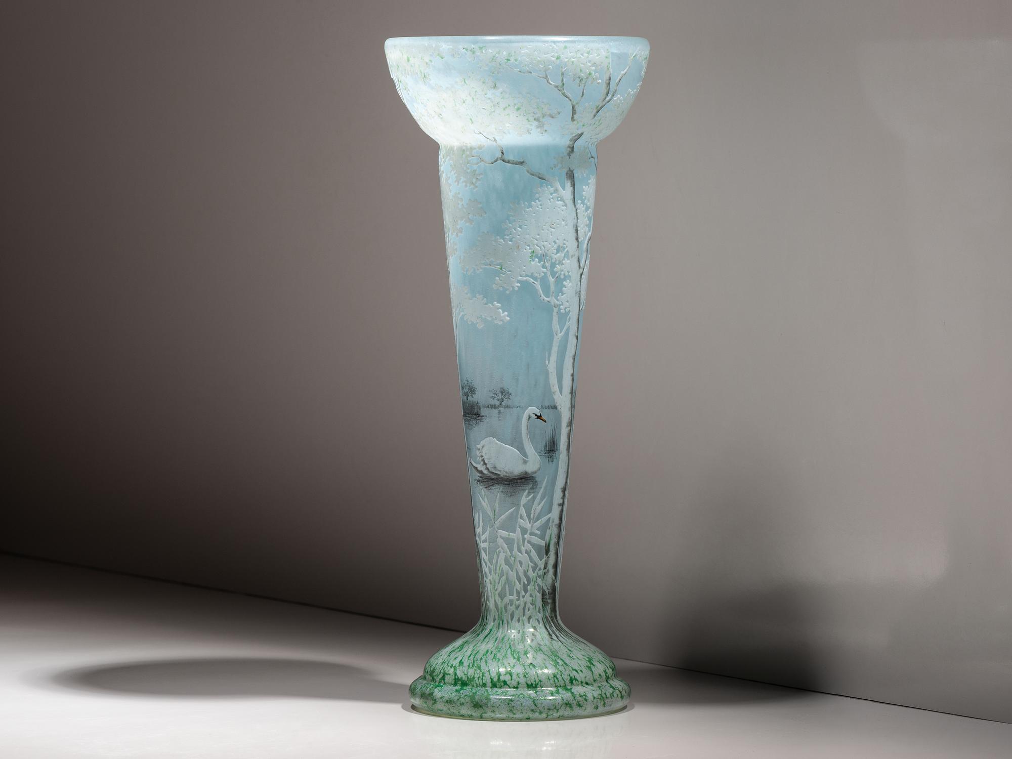 Scenic Swan Vase