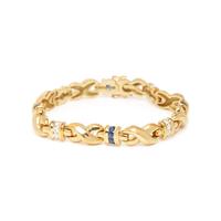 SAPPHIRE, DIAMOND, AND YELLOW GOLD JEWELRY SUITE