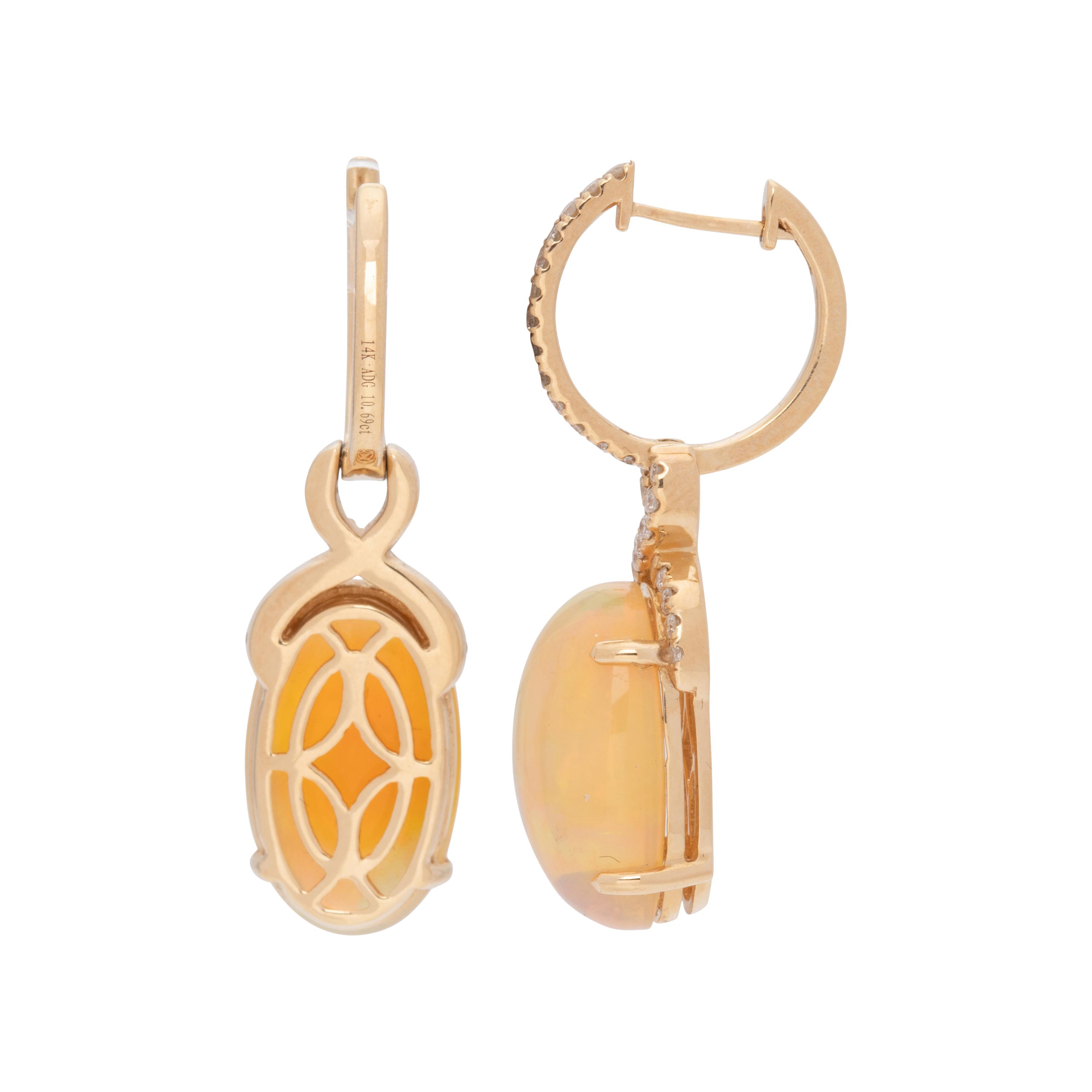 OPAL AND DIAMOND EARRINGS