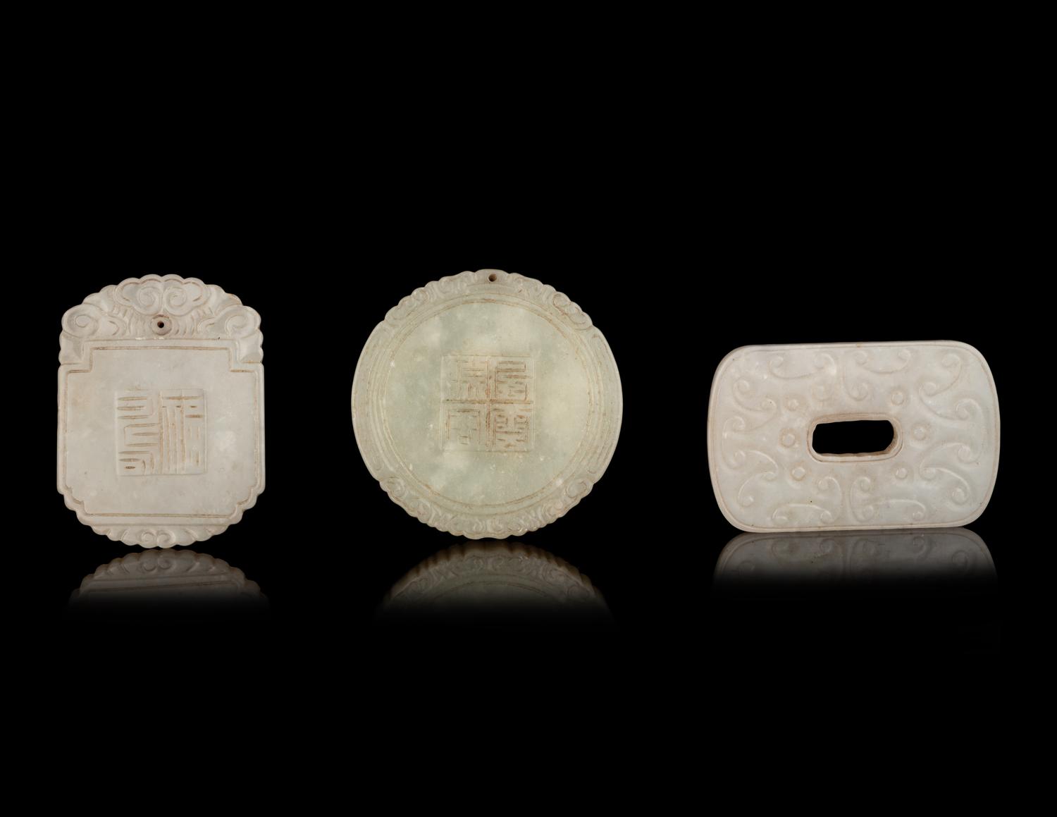 Three Chinese Jade Plaques