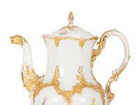 A Meissen Porcelain Coffee Pot with Floral Decoration and Figural Spout — 19TH CENTURY