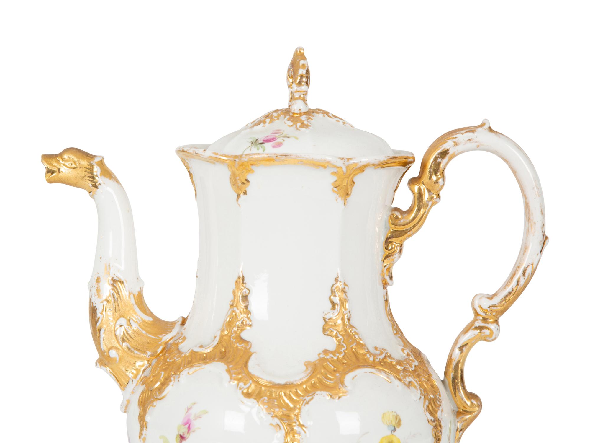 A Meissen Porcelain Coffee Pot with Floral Decoration and Figural Spout — 19TH CENTURY