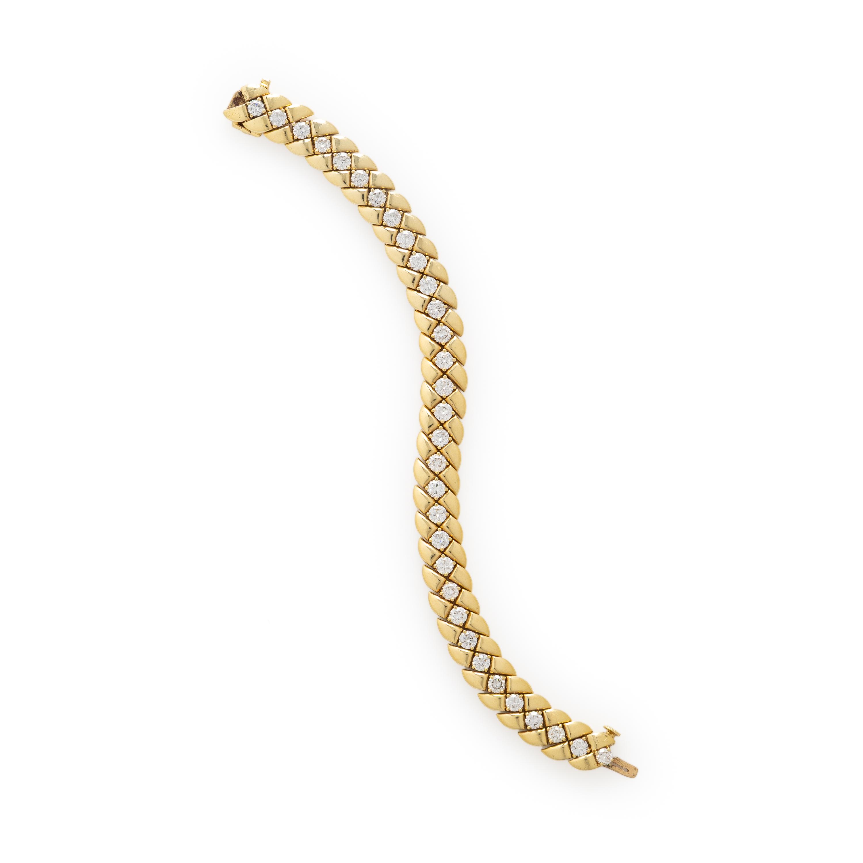 Diamond and Yellow Gold Bracelet