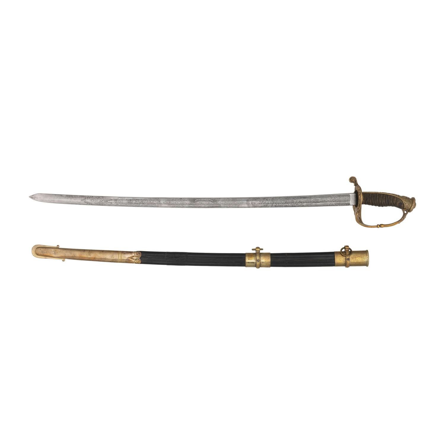Combination French Hilt Schuyler, Hartley & Graham Officer's Sword Inscribed to Lt. Mason Rea 24th Mass. Infantry - KIA at Drewy's Bluff