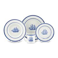 A Spode Porcelain Dinner Service for Twelve in the Blue Clipper Pattern