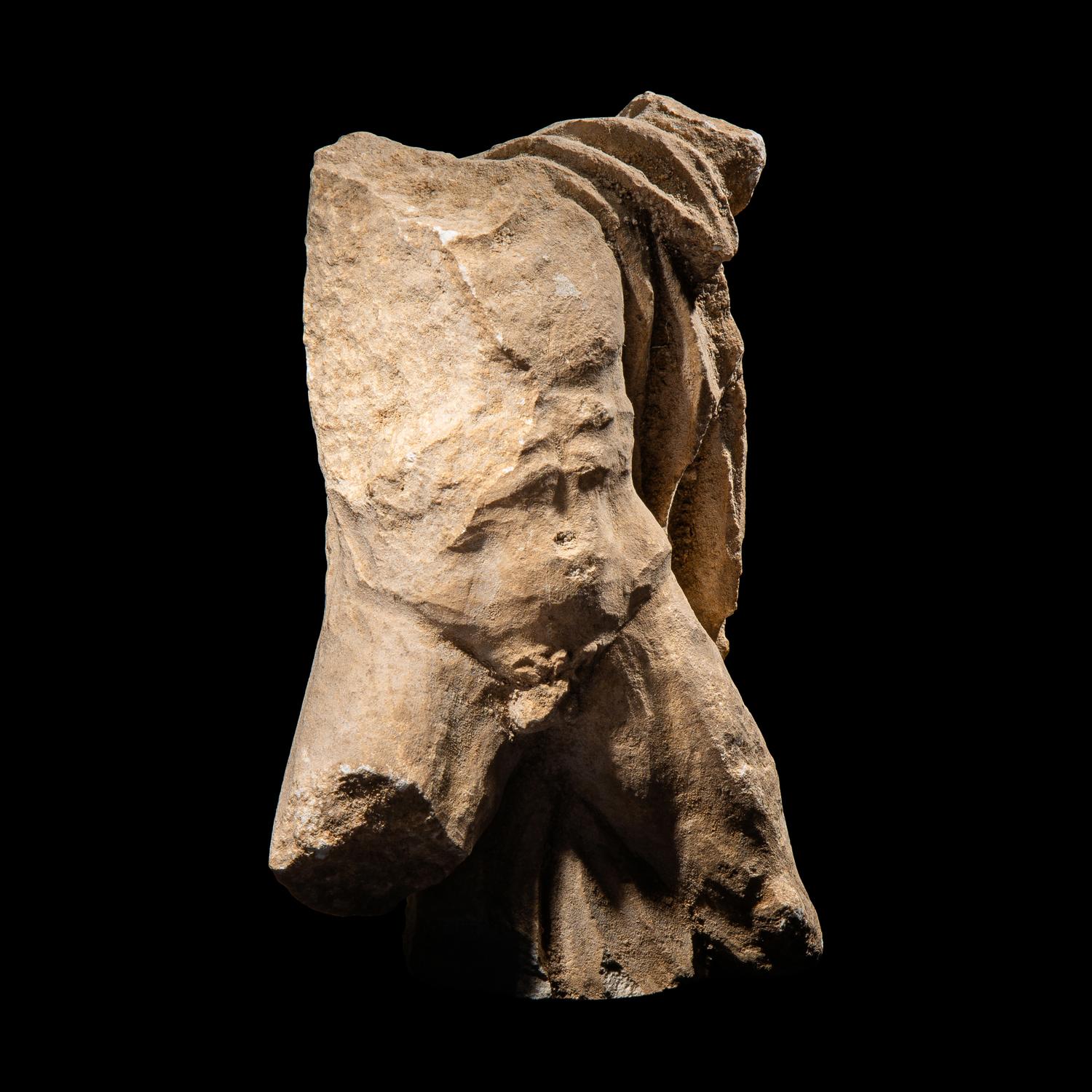 A Tarantine Limestone Sculpture of a Nude Hero