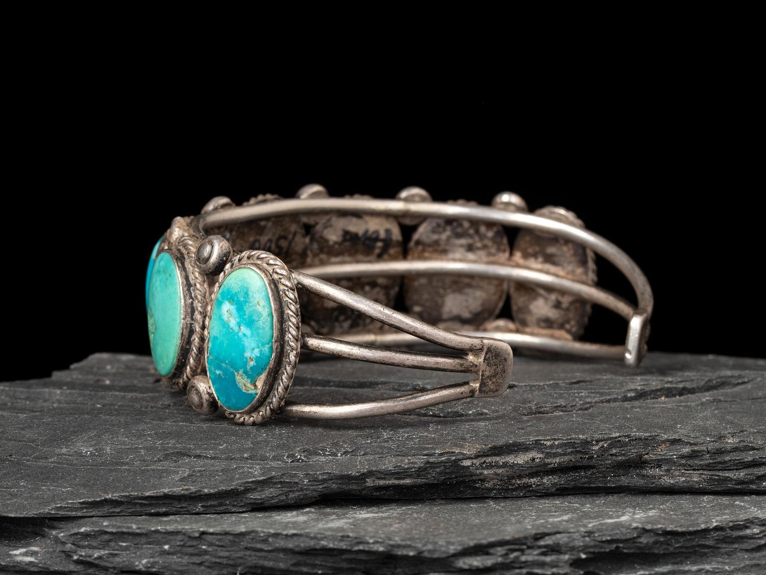 Navajo Silver and Turquoise Cuff Bracelet