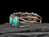 Navajo Silver and Turquoise Cuff Bracelet