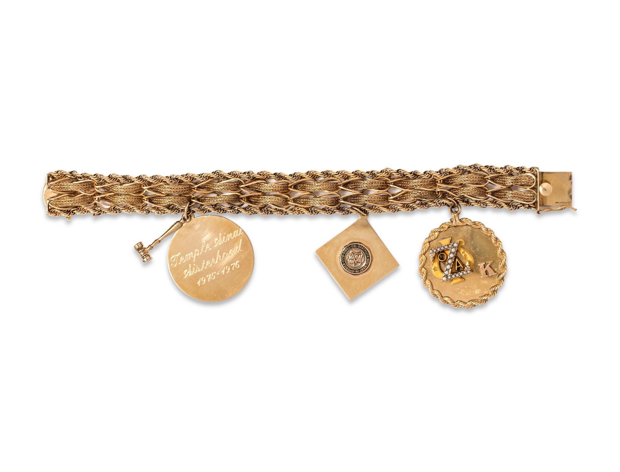 YELLOW GOLD CHARM BRACELET