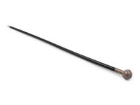An English Silver-Plate Mounted and Ebonized Masonic Orb System Walking Stick