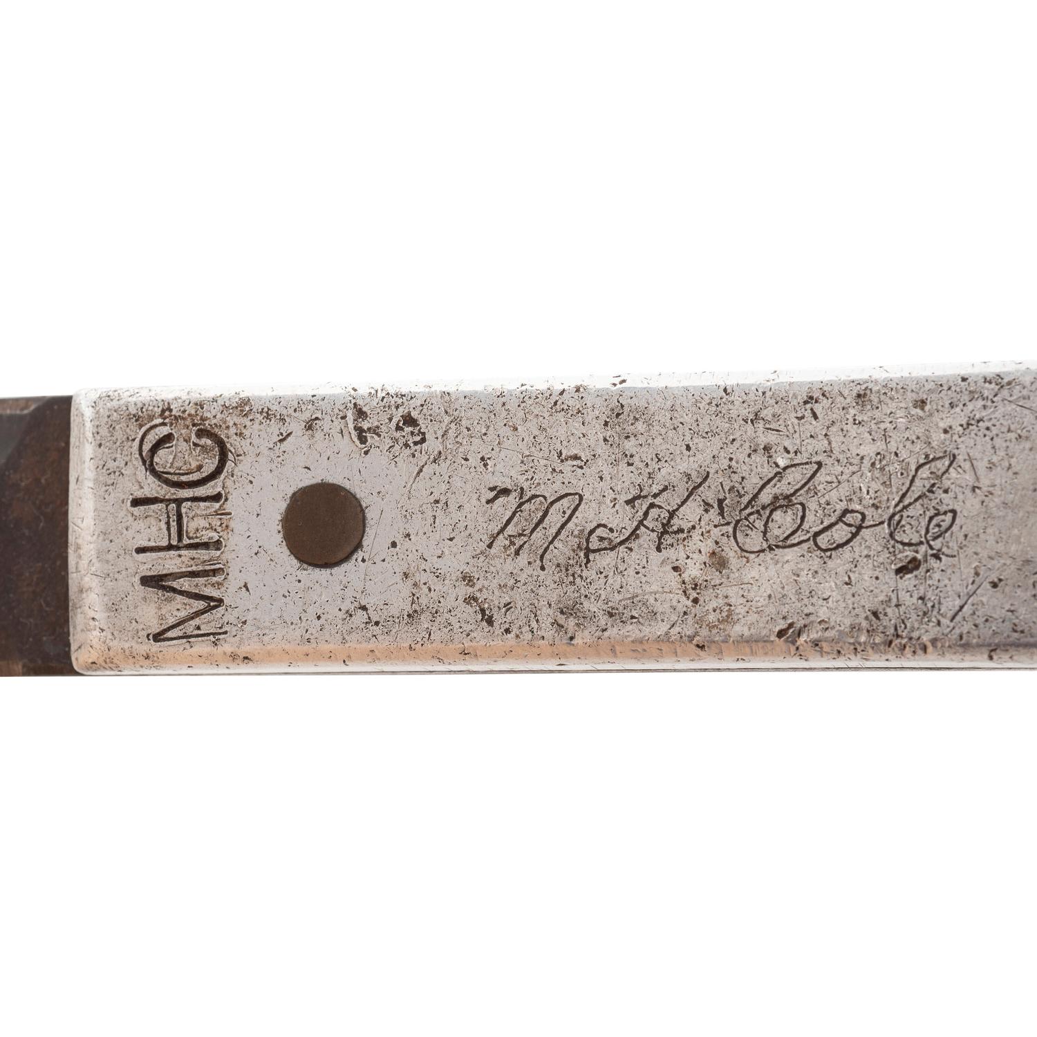 M.H. Cole Fighting Knife Archive with Two Cole Made Knives & Scabbards, Original Book Manuscript Drawings From Volumes III and IV as well as Additional Pre-Publication Paperwork