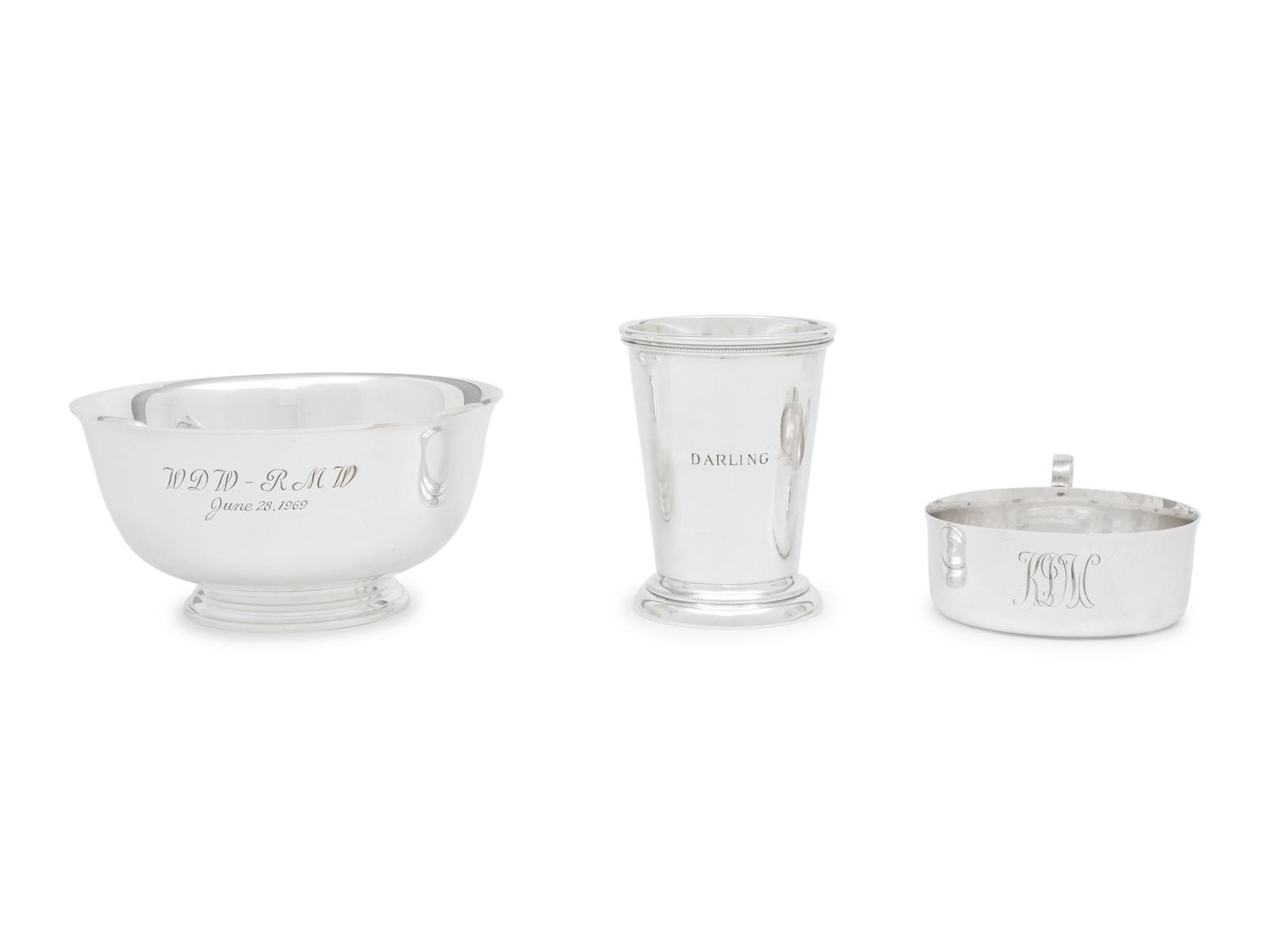 Three Tiffany and Co. Silver Table Articles