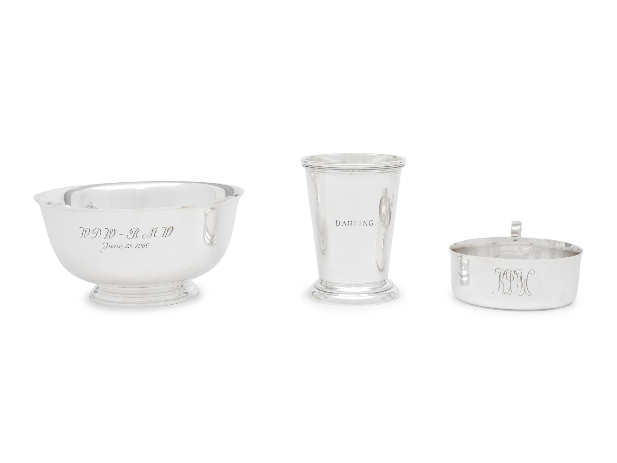 Three Tiffany and Co. Silver Table Articles