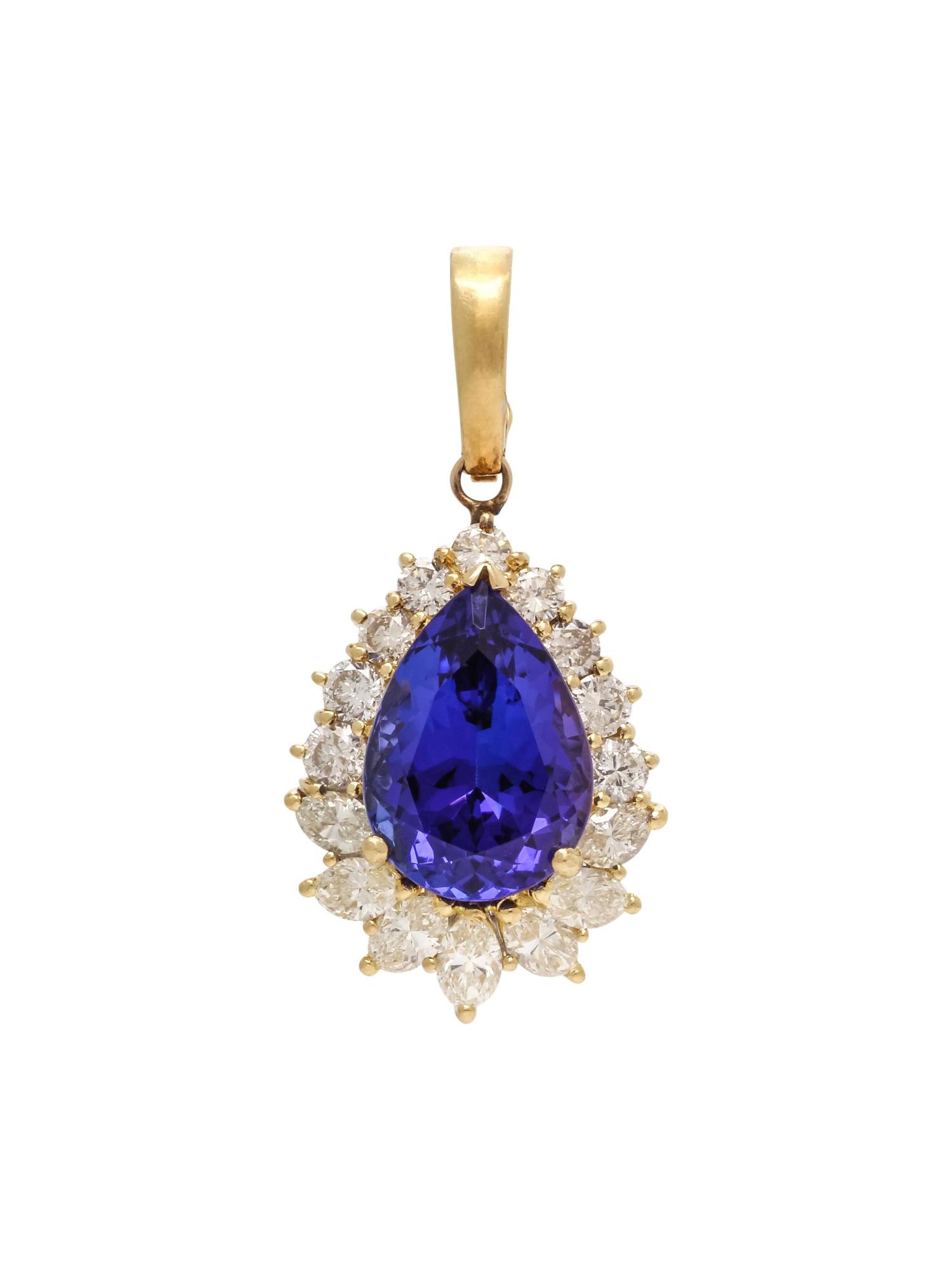 TANZANITE AND DIAMOND PENDANT