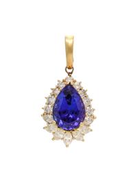 TANZANITE AND DIAMOND PENDANT