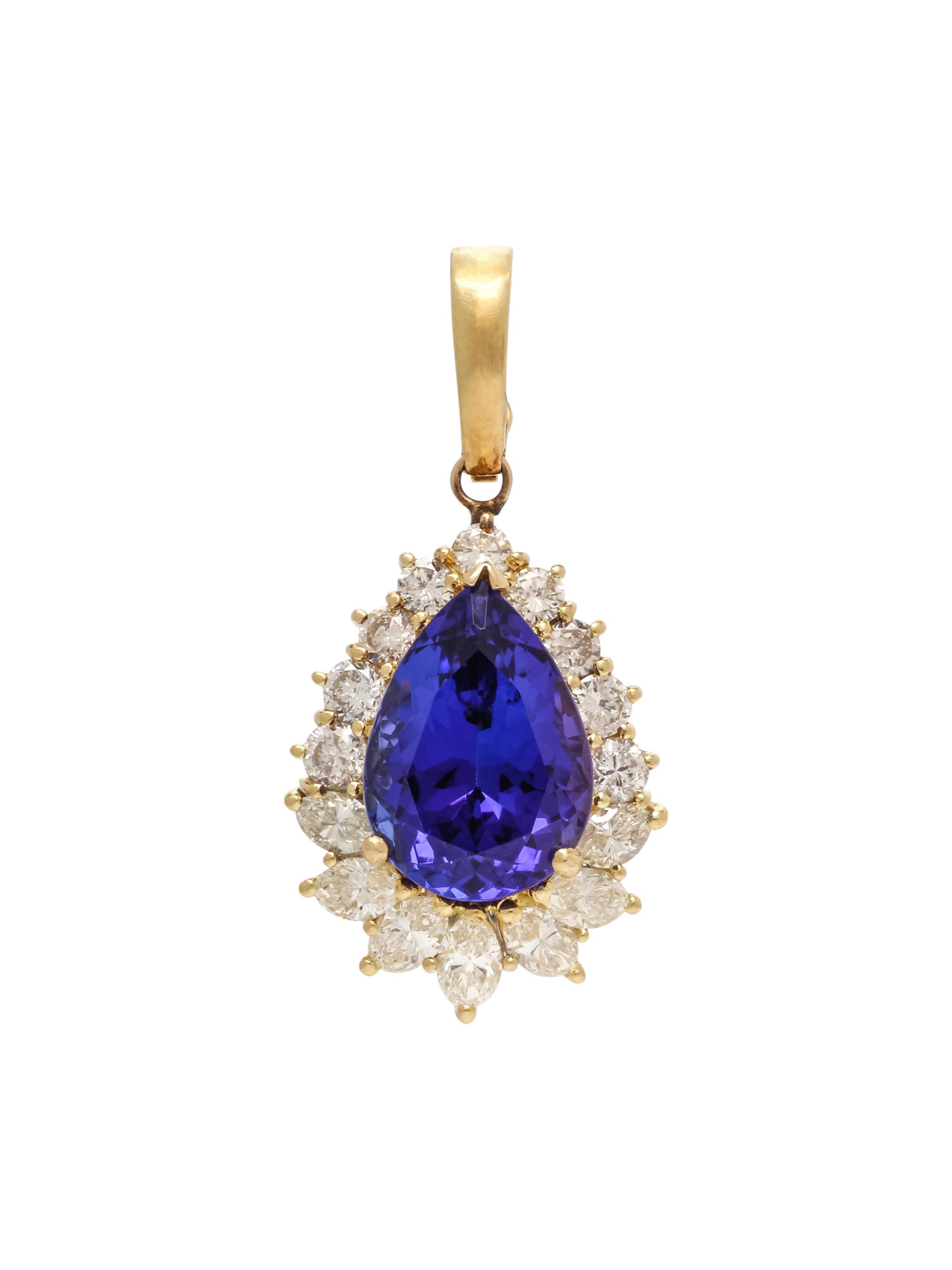TANZANITE AND DIAMOND PENDANT