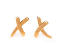TIFFANY & CO., PALOMA PICASSO, YELLOW GOLD 'X' EARCLIPS