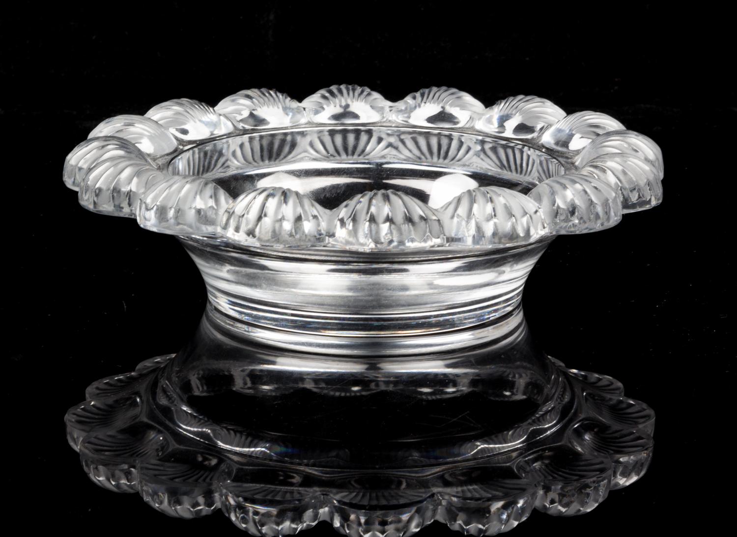 A Lalique Molded and Frosted Glass Bowl Diameter 8 inches. — SECOND HALF 20TH CENTURY