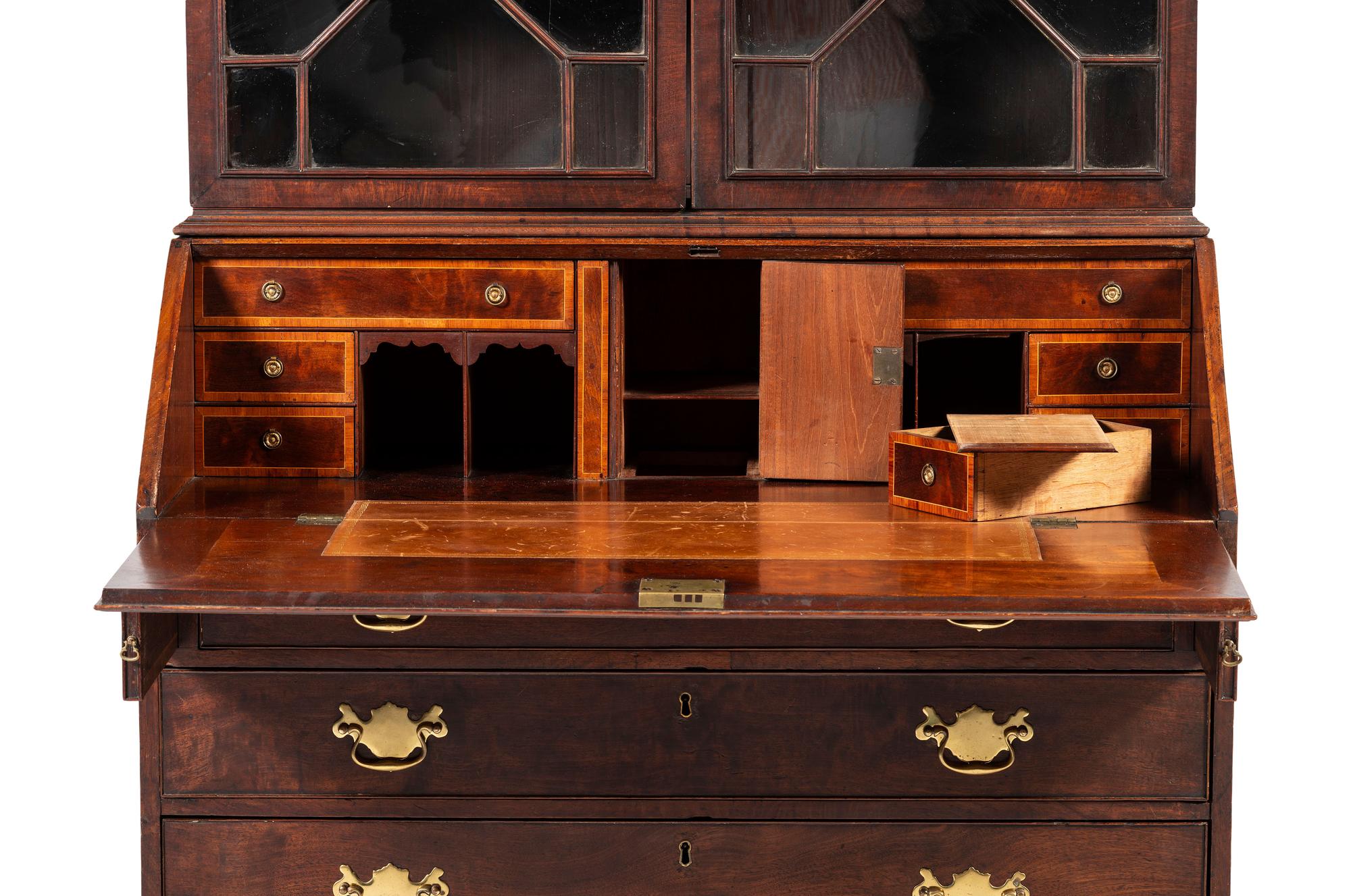 A George III Mahogany Bureau Bookcase