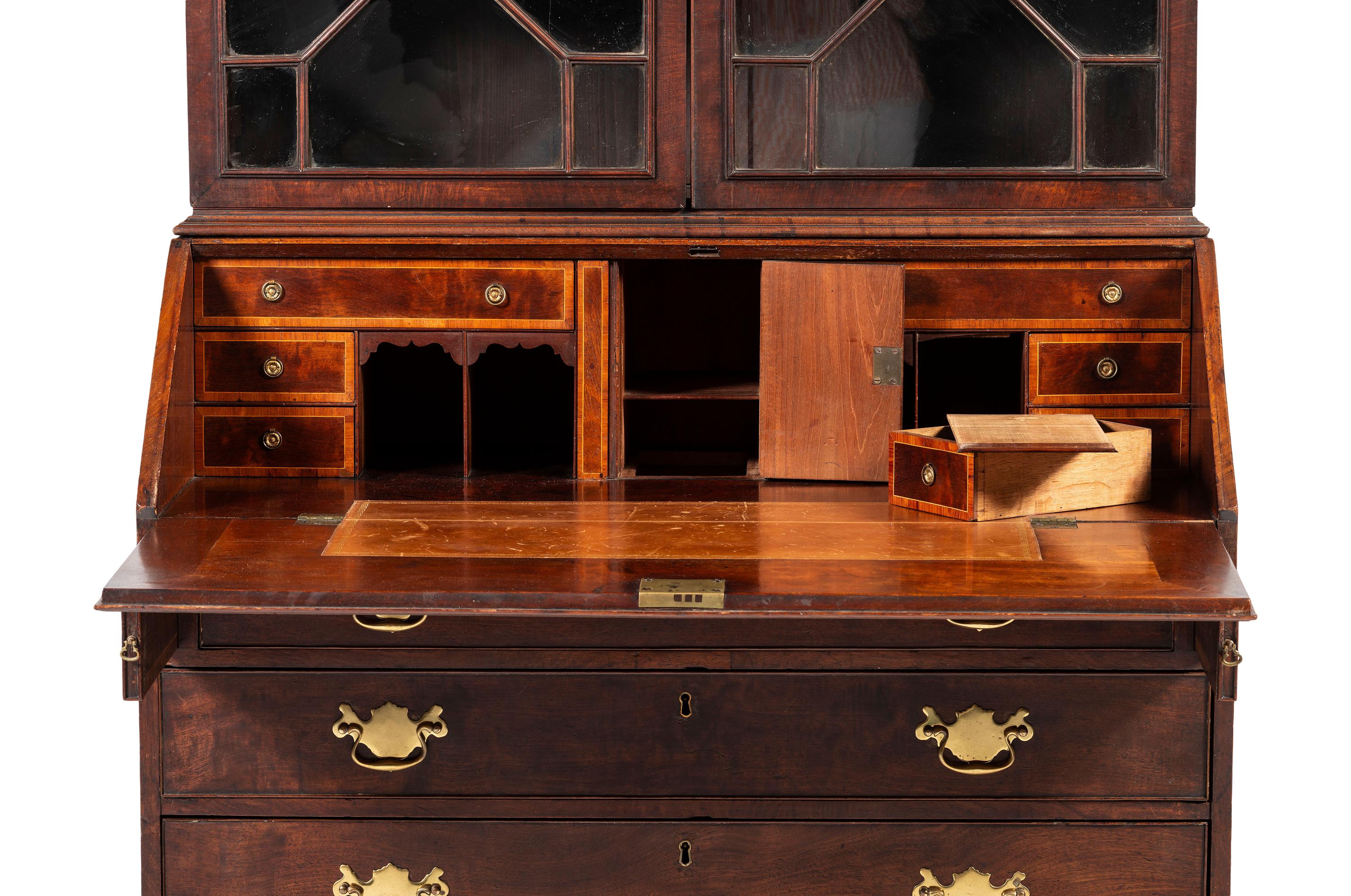 A George III Mahogany Bureau Bookcase